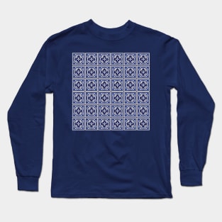 Blue tiles pattern Long Sleeve T-Shirt